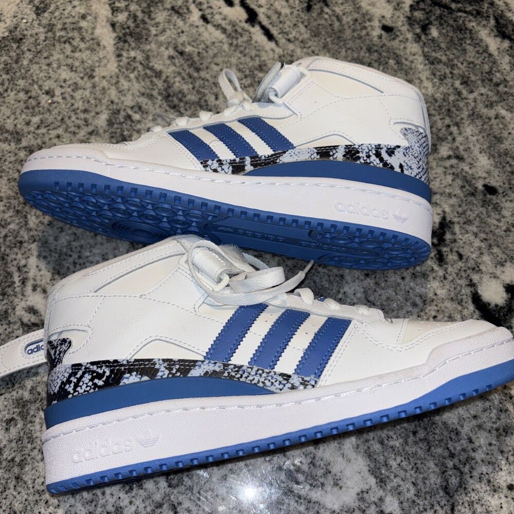Adidas Women’s Sz 9 Snakeskin Basketball Forum Sky Blue  Gx 8945 Sneakers